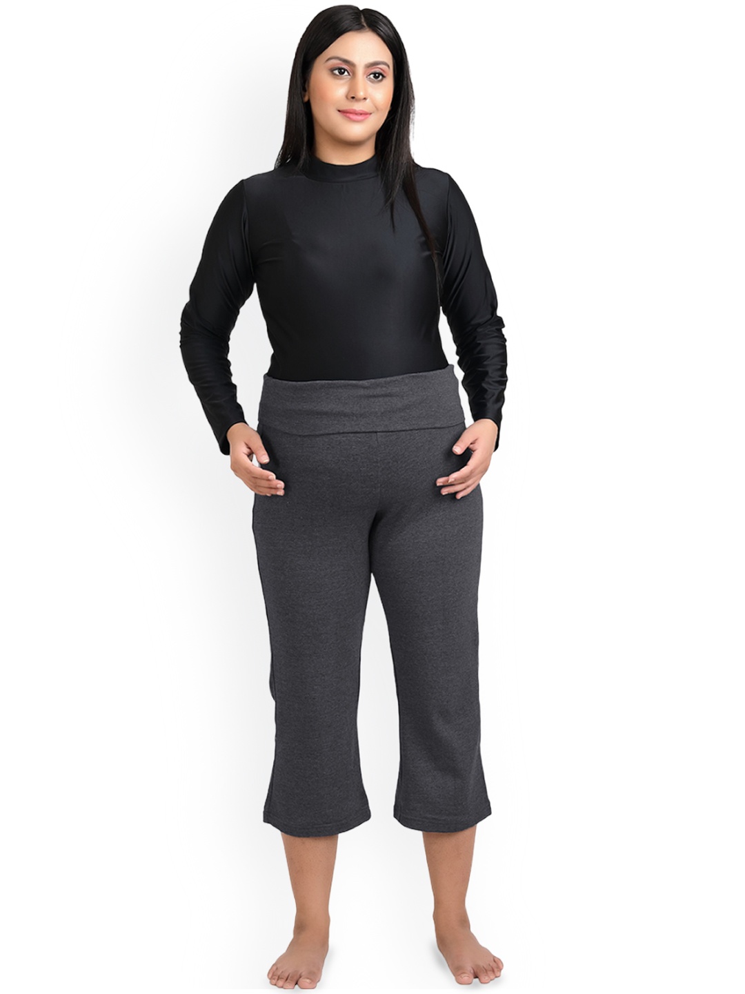 

Uzazi Three-Fourth Maternity Lounge Pants, Grey melange
