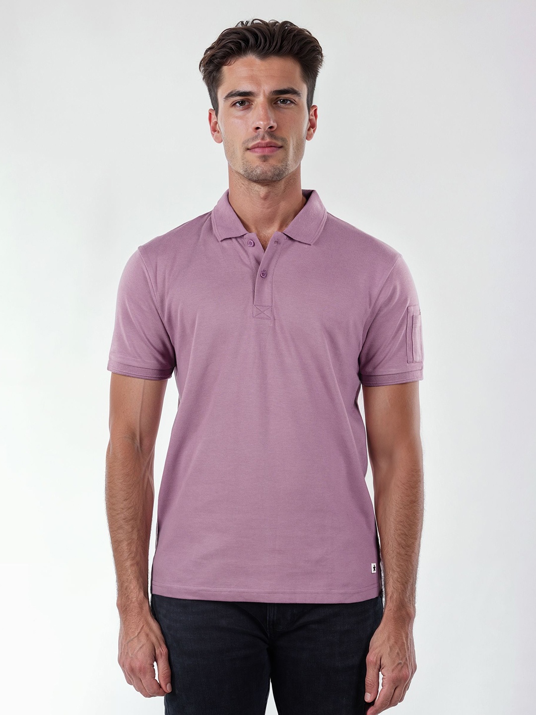 

Celio Men Solid Polo Collar Cotton T-shirt, Pink