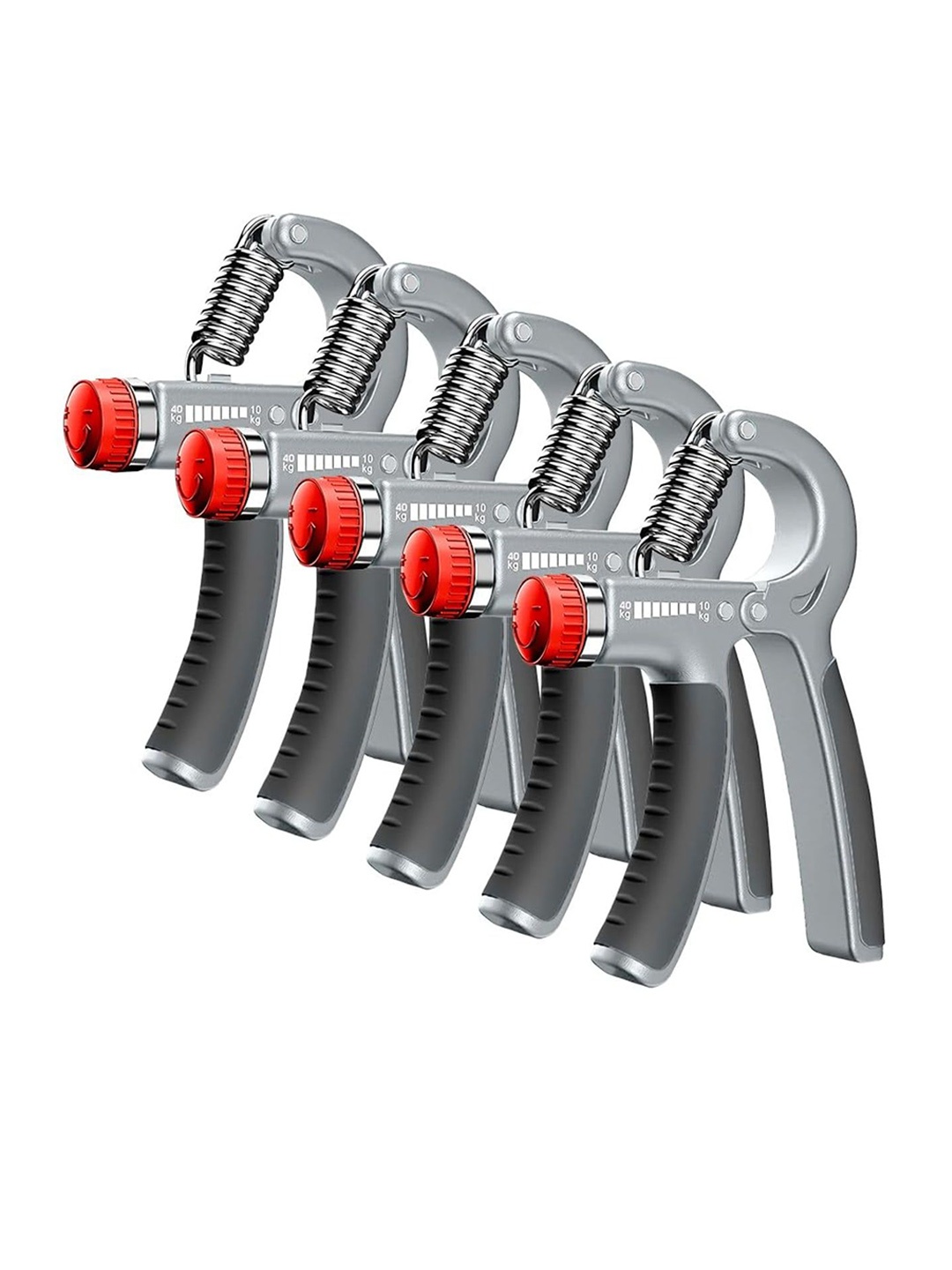 

STRAUSS Pack Of 5 Adjustable Hand Grip, Grey