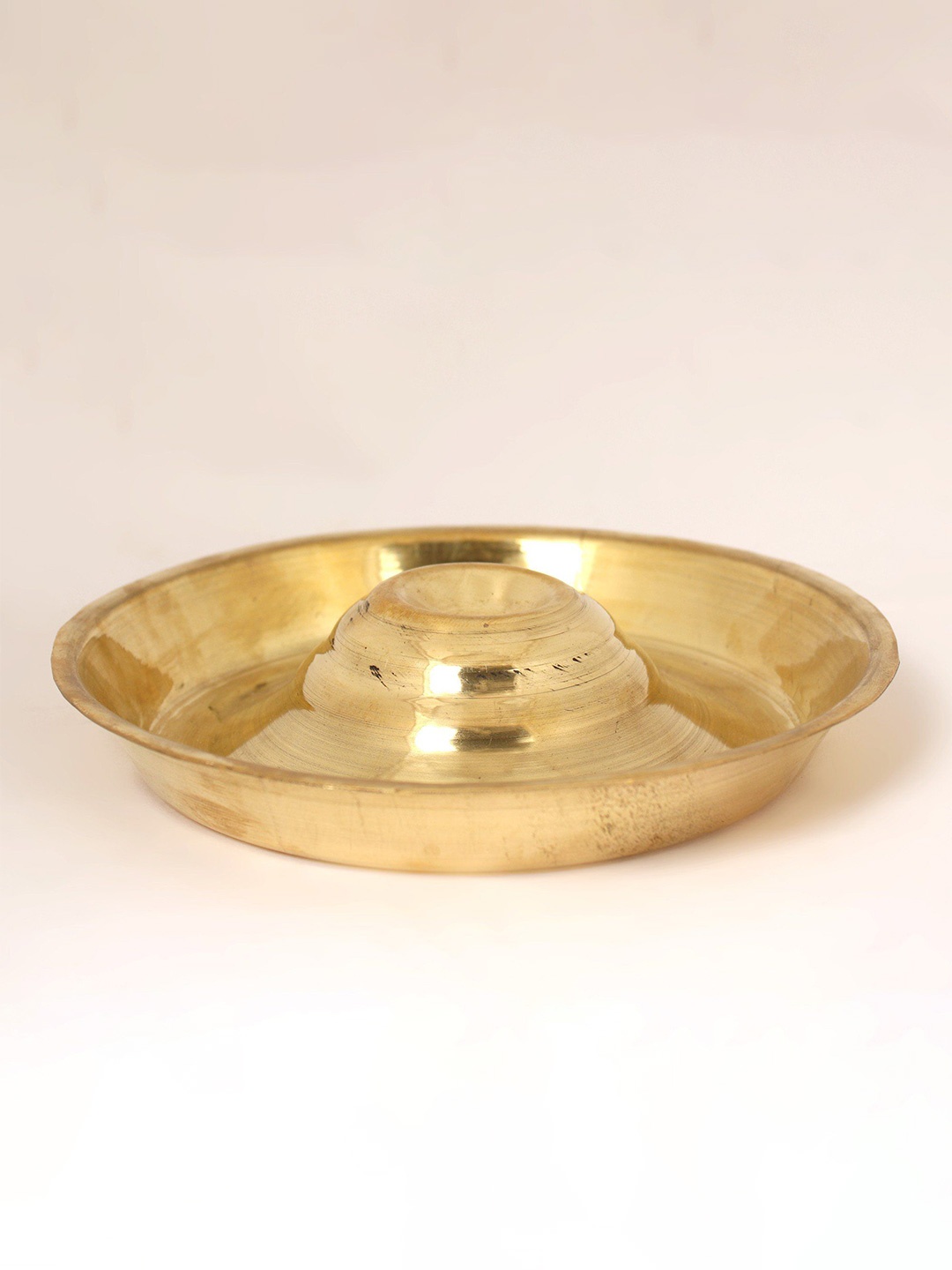 

Exotic India 7" Brass Puja Diya (Lamp), Gold