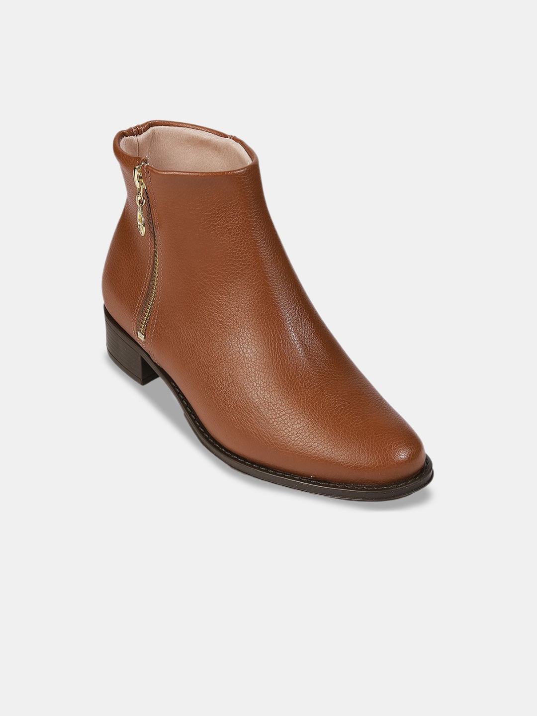 

LEMON & PEPPER Women Block Heeled Chunky Boots, Brown