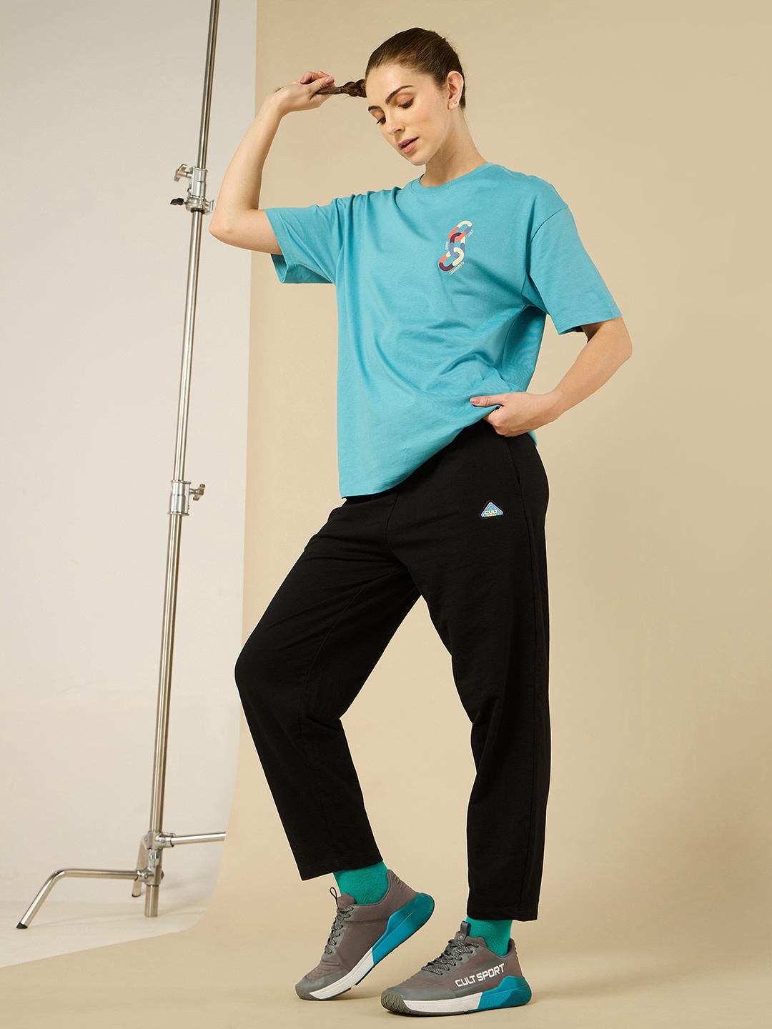 

CULT Women Power Up Community Straight Trackpant, Black