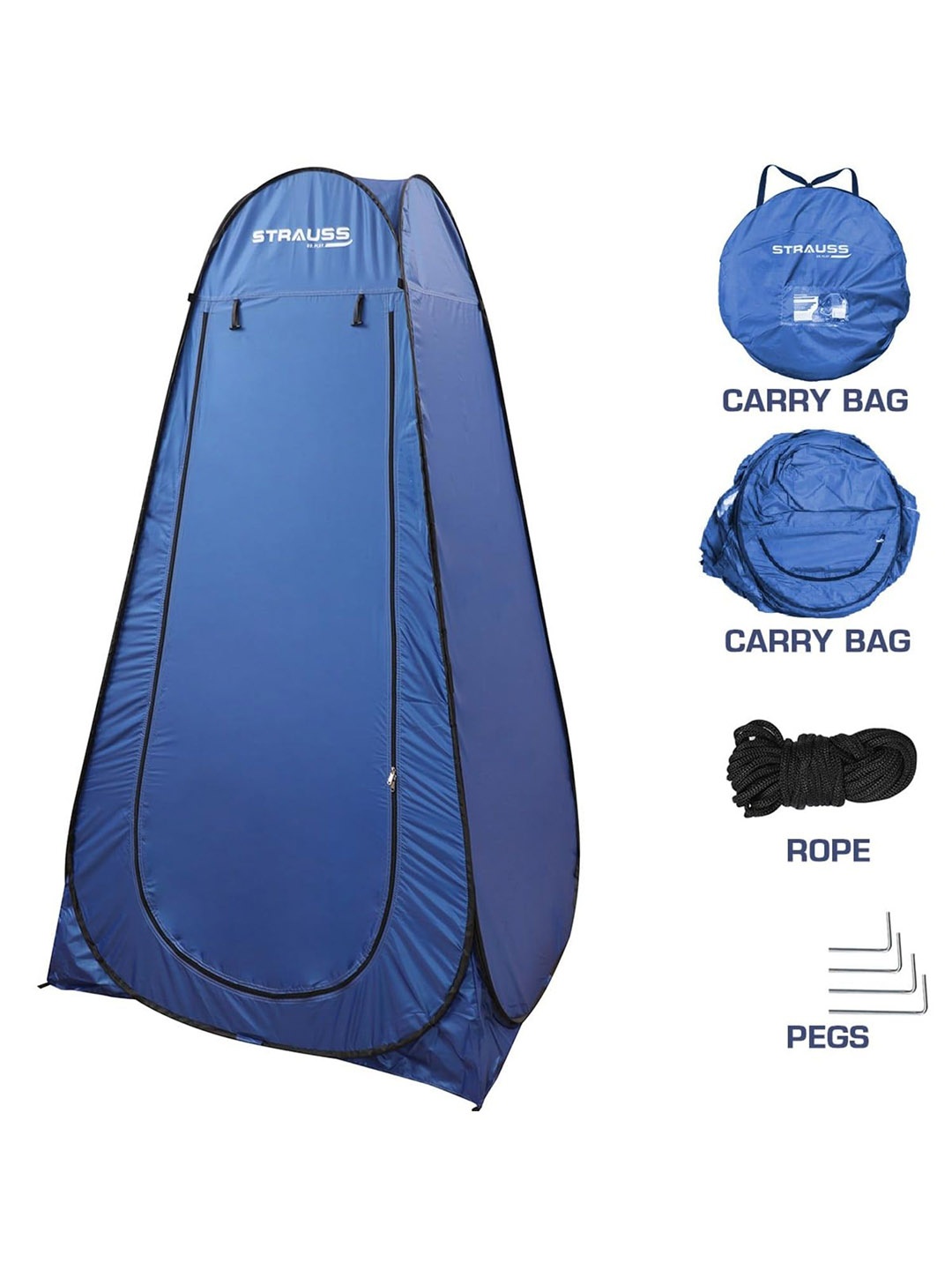 

STRAUSS Portable Tent With Carry Bag, Blue