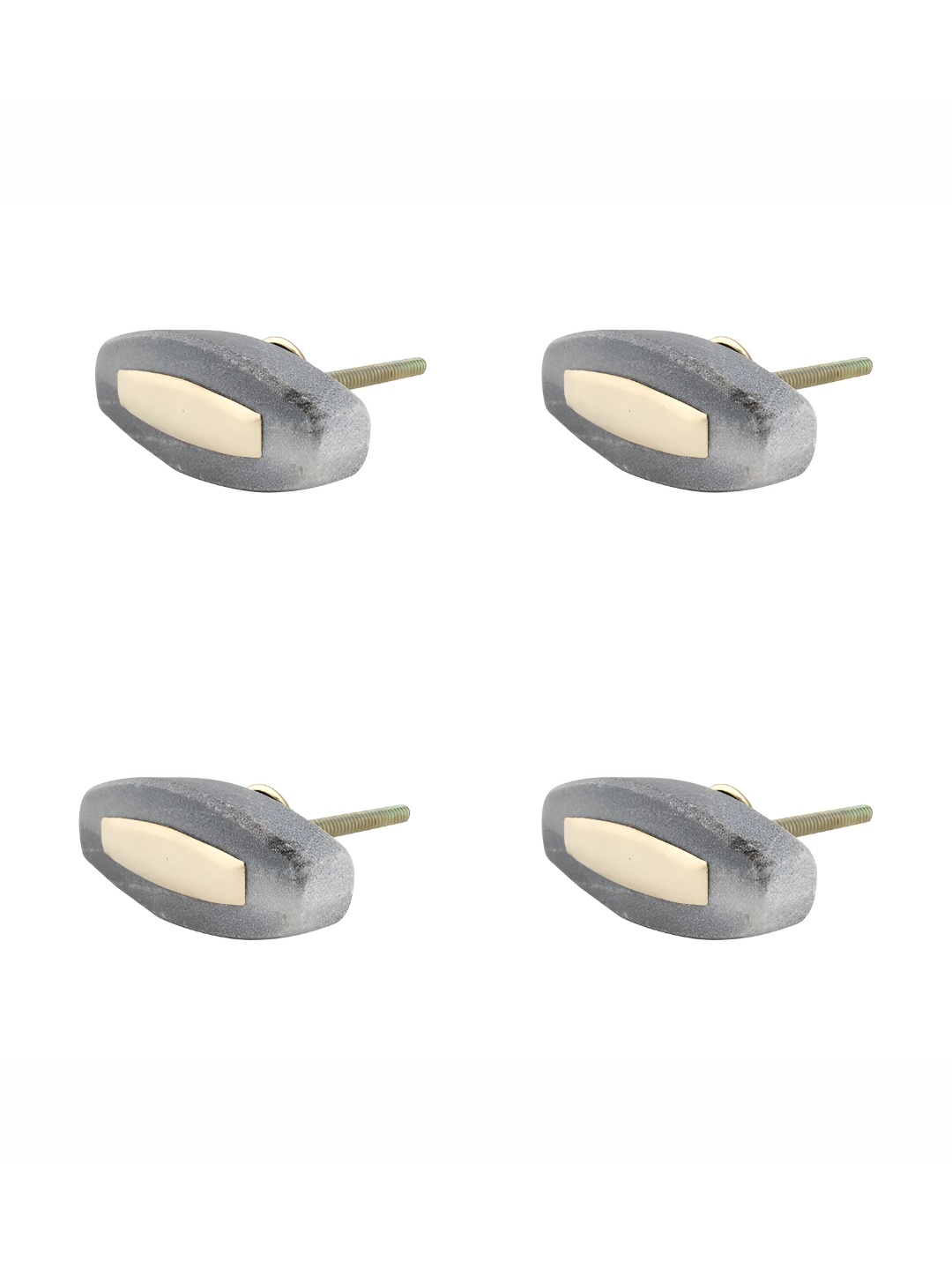 

Indianshelf Set Of 4 Grey Metal Door Handles Hooks and Holders