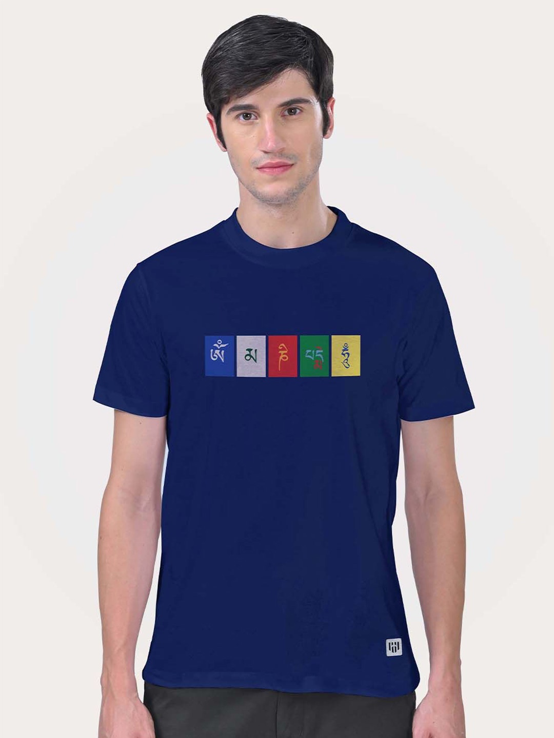 

Aero Armour Unisex Graphic Printed Round Neck Cotton T-shirt, Navy blue