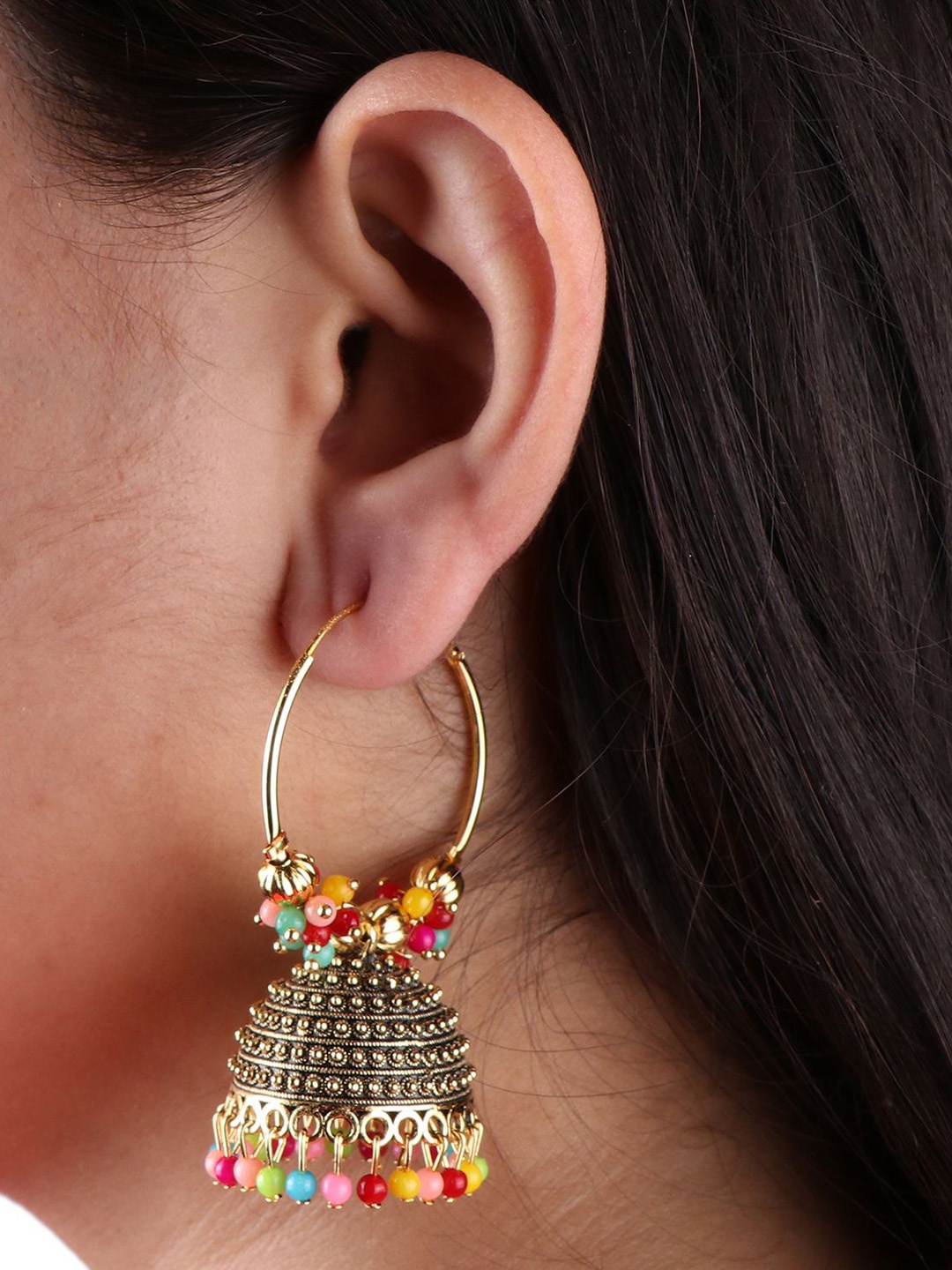 

Keviv Gold Plated Contemporary Jhumkas