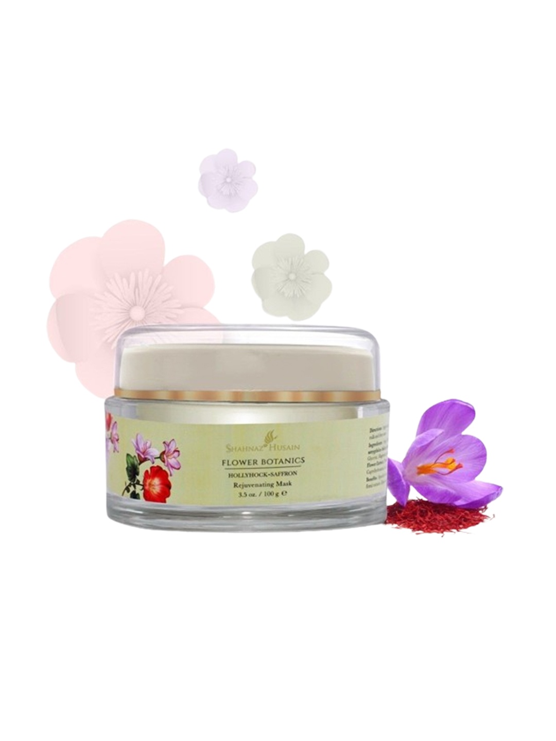 

Shahnaz Husain Flower Botanics Hollyhock-Saffron Rejuvenating Mask- 100g, Cream