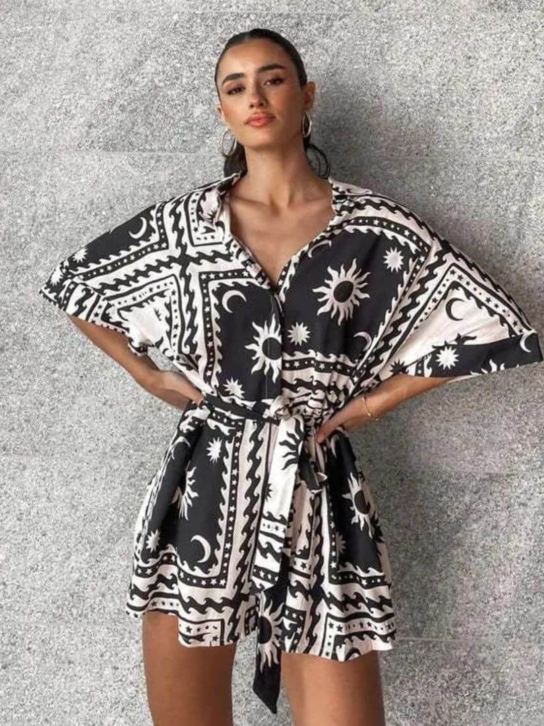 

FancyPants Printed Jumpsuit, White