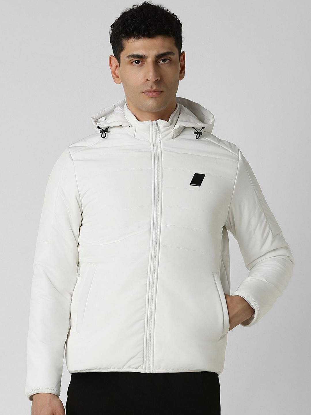 

Van Heusen Flex Men Solid Hooded Sporty Jacket, White