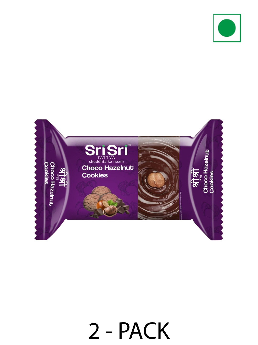 

Sri Sri Tattva Pack Of 12 Choco Hazelnut Cookies - 50 g, Purple