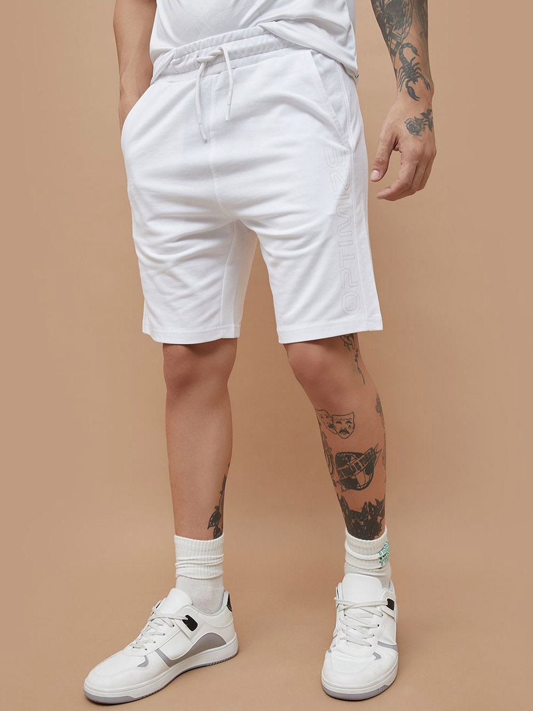 

Fame Forever by Lifestyle Men Printed Shorts, White