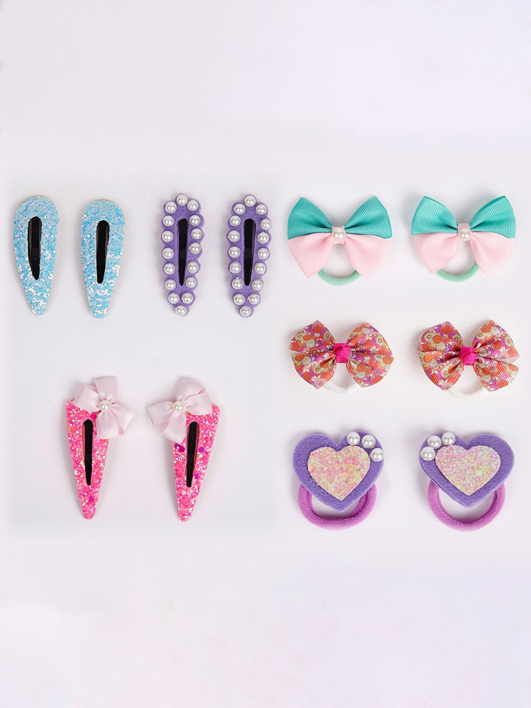 

RIBBON CANDY Set Of 12 Girls Embellished Hair Accessory Set, Purple