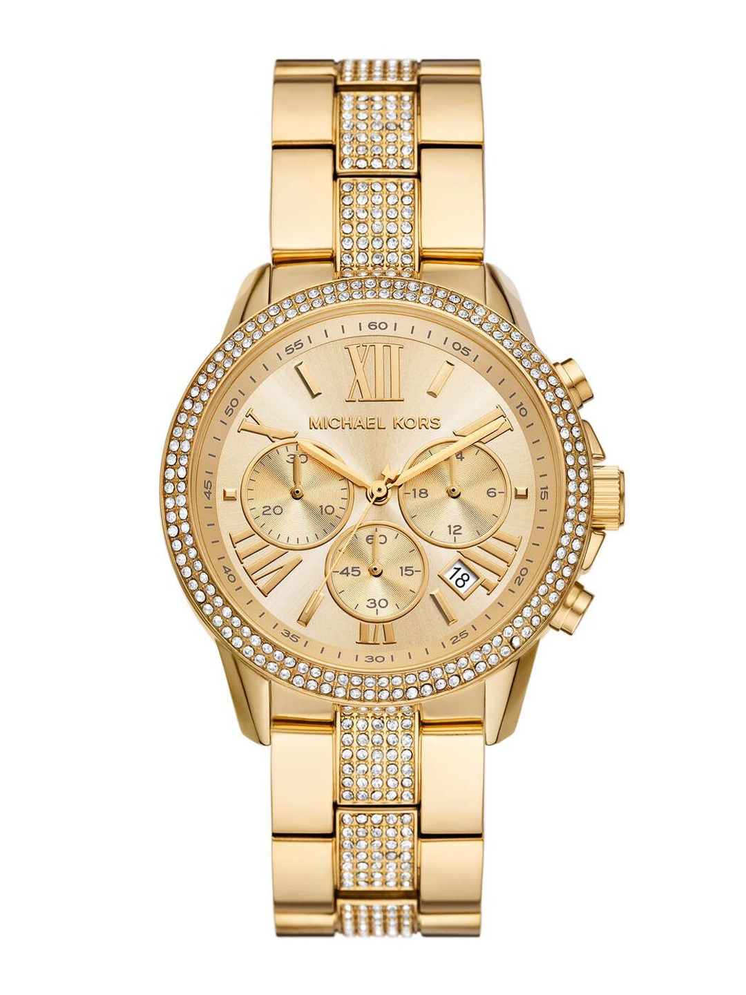 

Michael Kors Women Embellished Dial & Stainless Steel Straps Analogue Watch AK_MK7504, Gold