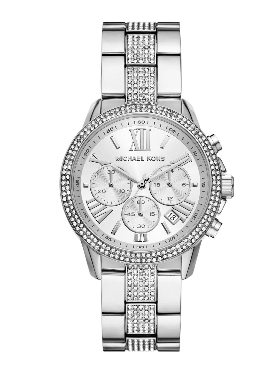 

Michael Kors Women Embellished Dial & Stainless Steel Straps Analogue Watch AK_MK7506, Silver