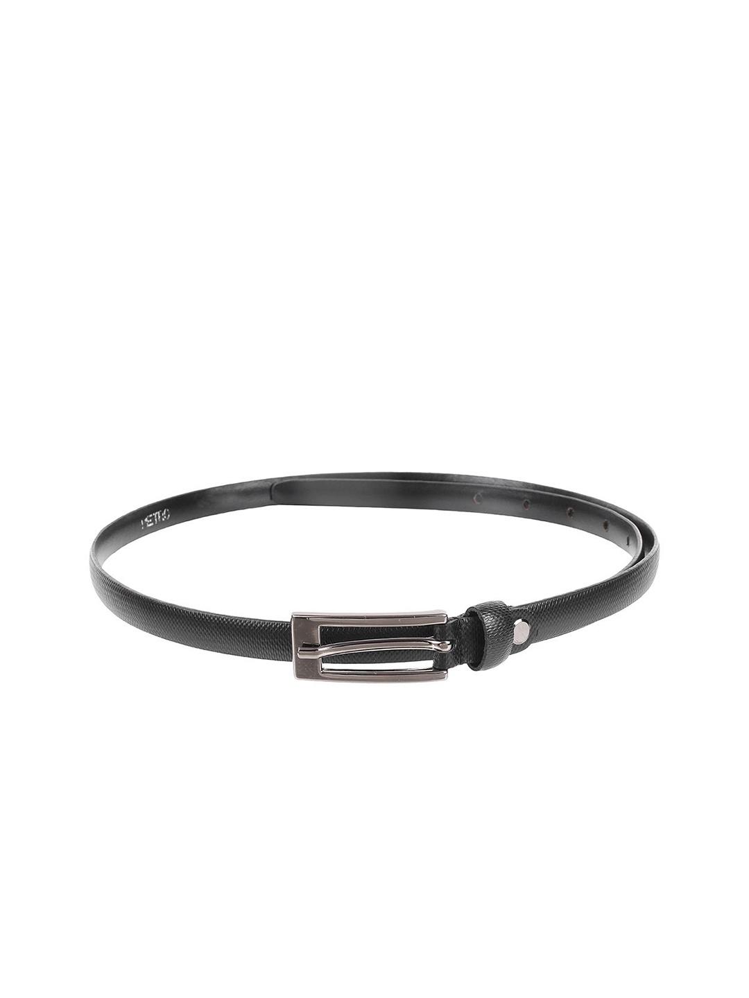 

Metro Women Textured Tang Closure Leather Belt, Black