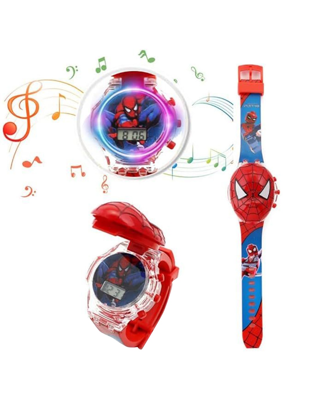 

SWADESI STUFF Unisex Kids Printed Dial & Straps Digital Multi Function Automatic Watch 3D SPIDERMAN, Blue