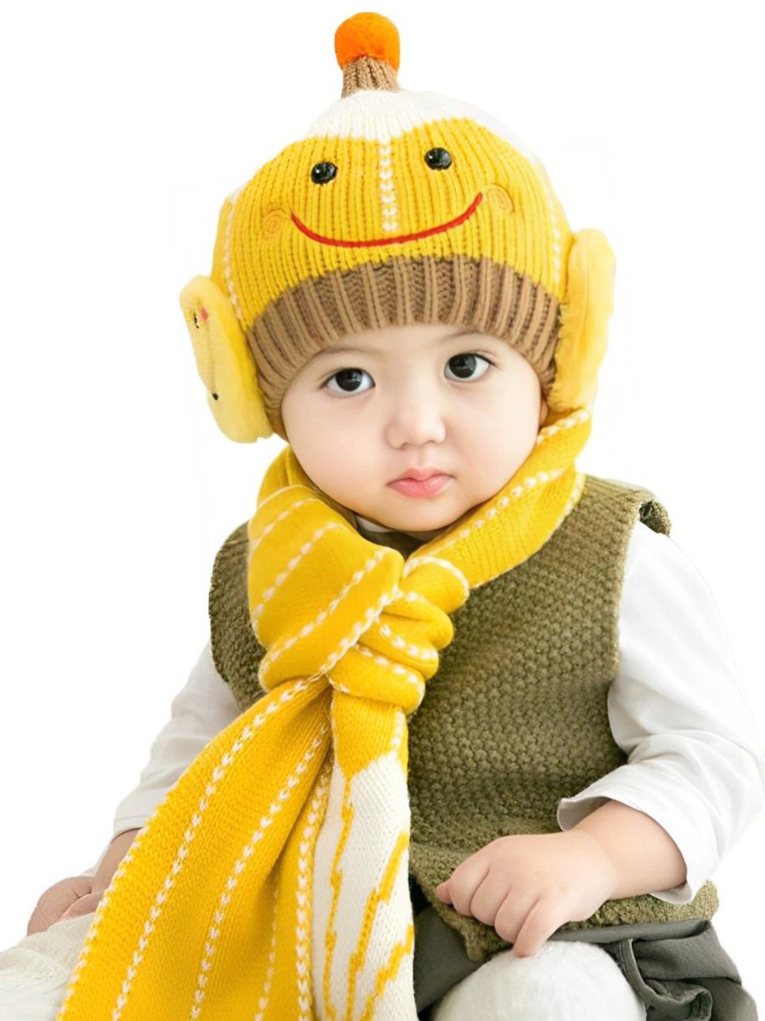 

SYGA Solid Unisex Kids Wool Beanie, Yellow