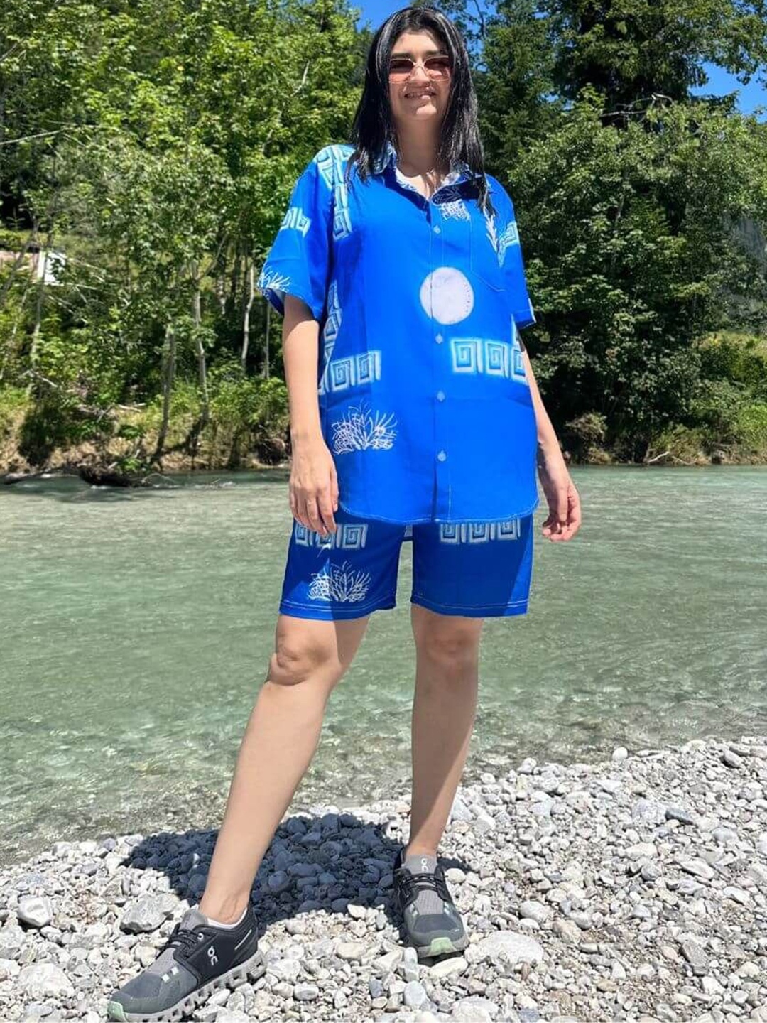

FancyPants Printed Shirt With Shorts, Blue