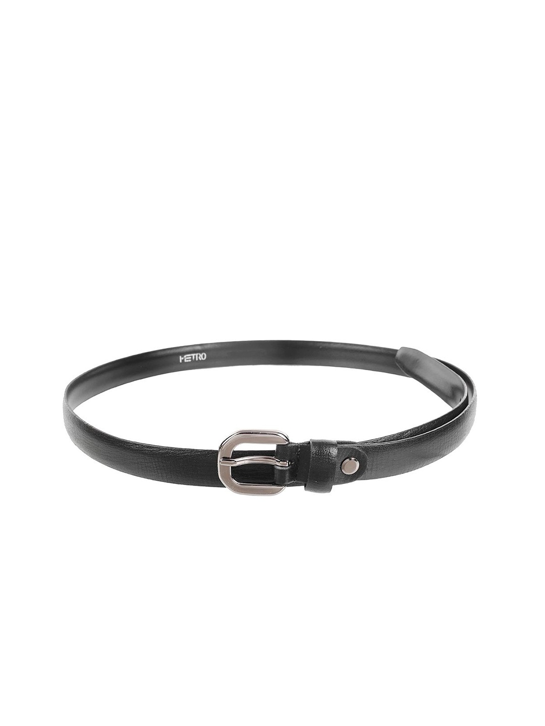 

Metro Women Textured Tang Closure Leather Belt, Black