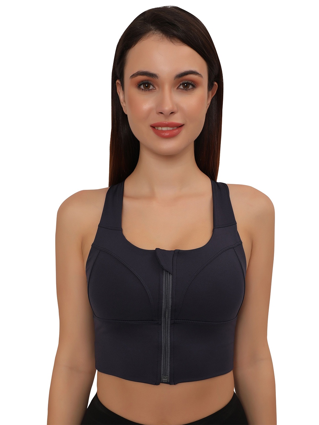 

Glamoras Removable Padding Full Coverage Workout Bra, Navy blue