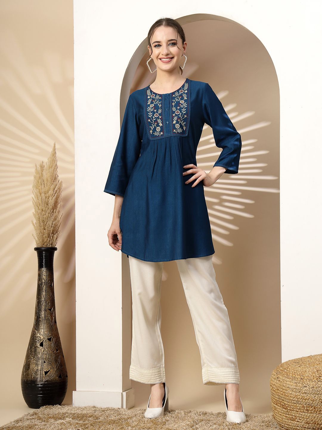 

Nayam By Lakshita Embroidered Tunic, Blue