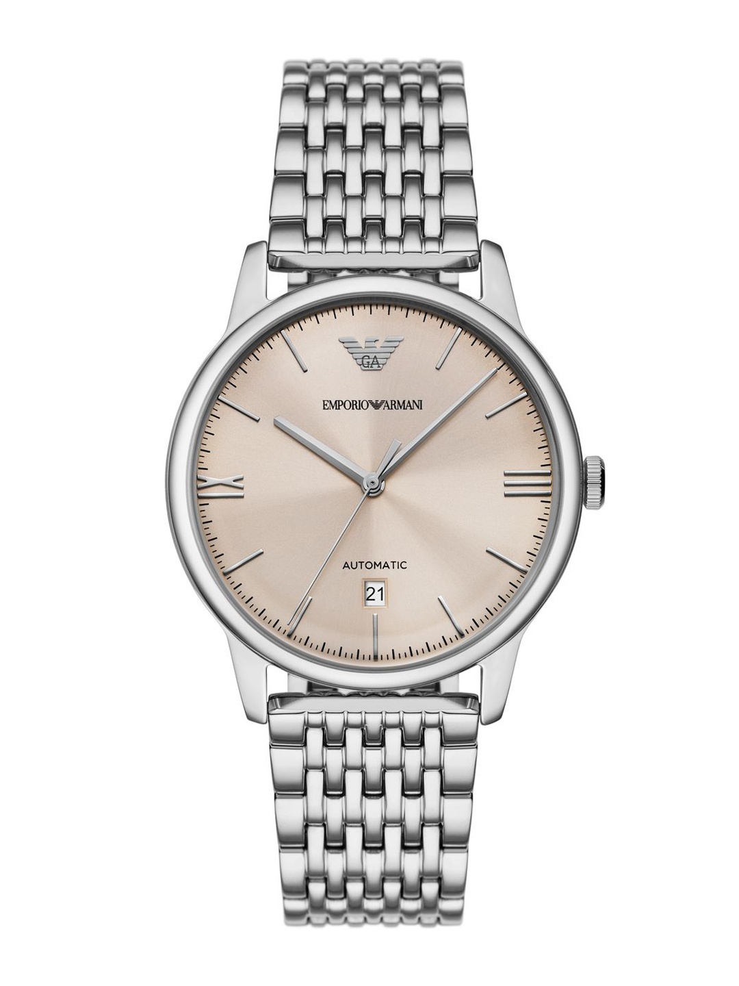 

Emporio Armani Men Dial & Stainless Steel Straps Analogue Automatic Motion Powered Watch AK_AR60082, Silver