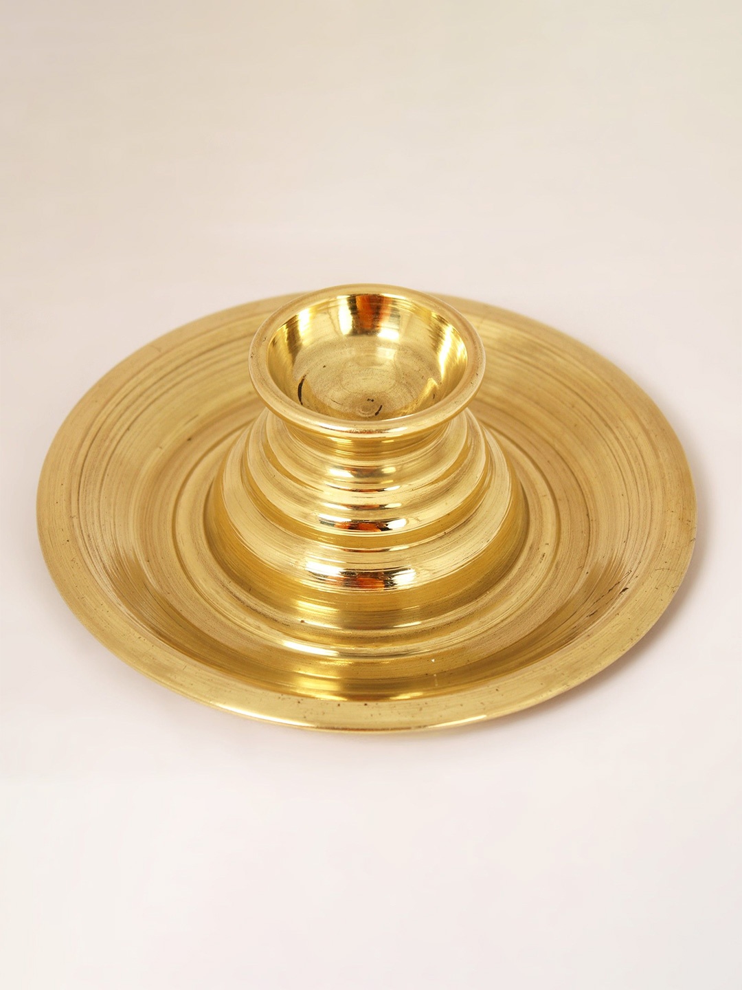 

Exotic India Brass Ritual Lamp (Diya), Gold