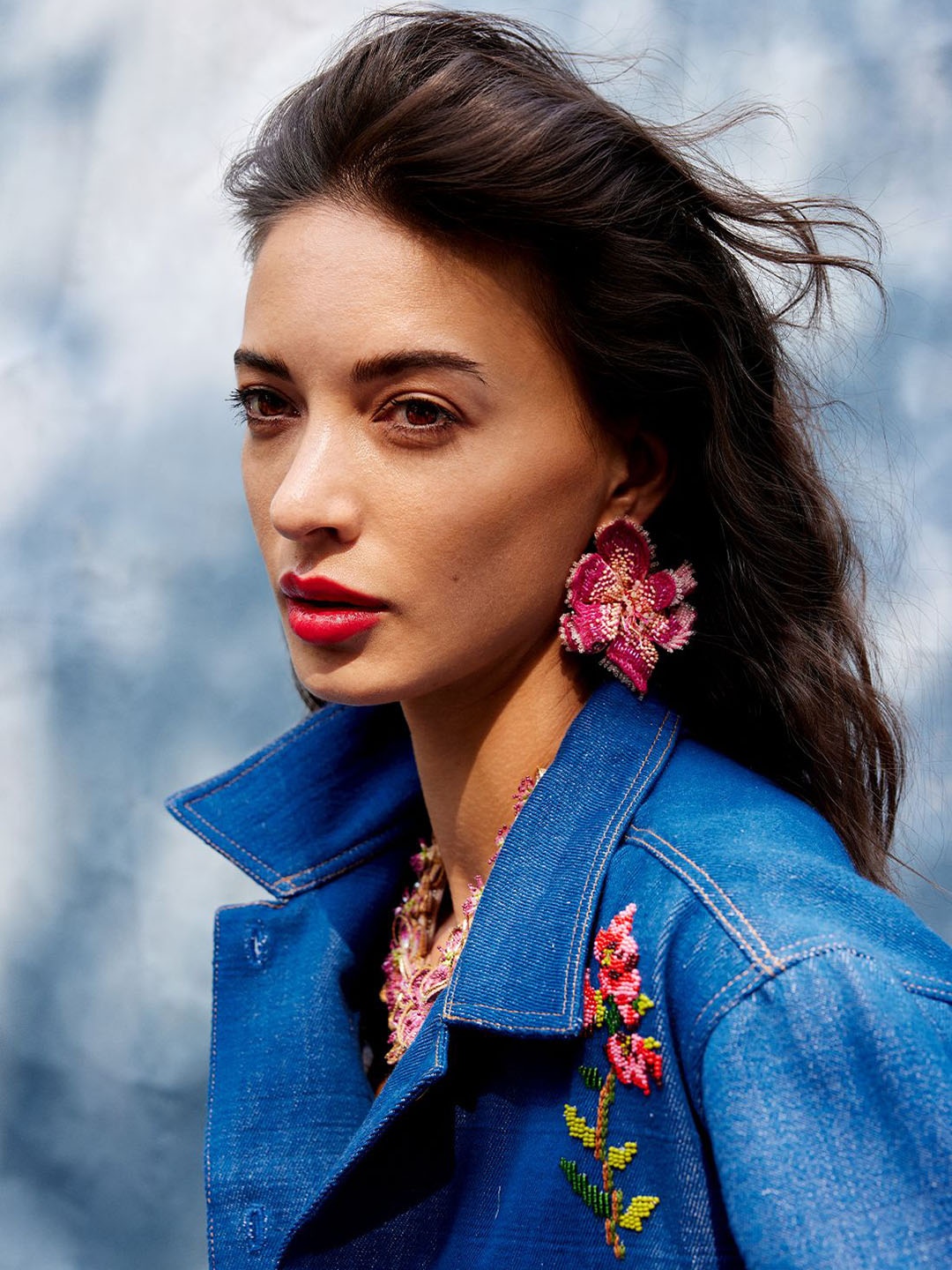 

Deepa Gurnani Azealia Brass Plated Contemporary Drop Earrings, Fuchsia