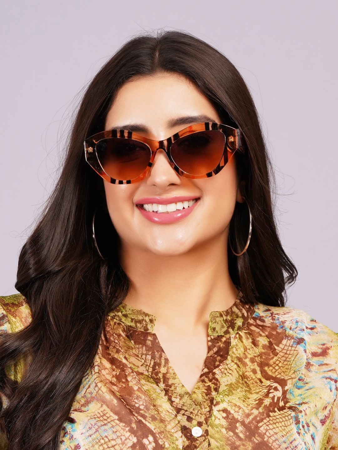 

DressBerry Women Cateye Sunglasses with UV Protected Lens, Brown