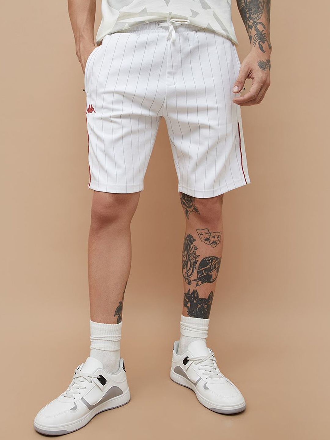 

Kappa Men Striped Shorts, White
