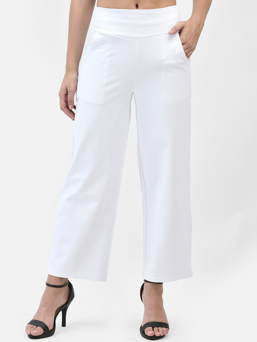 

FUTURO Women Relaxed Loose Fit High-Rise Trousers, White