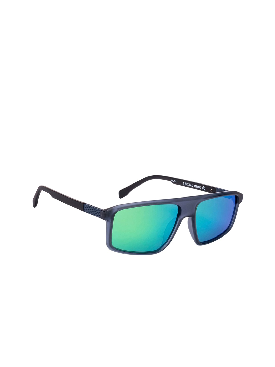 

John Jacobs Unisex Rectangle Sunglasses with UV Protected Lens, Green