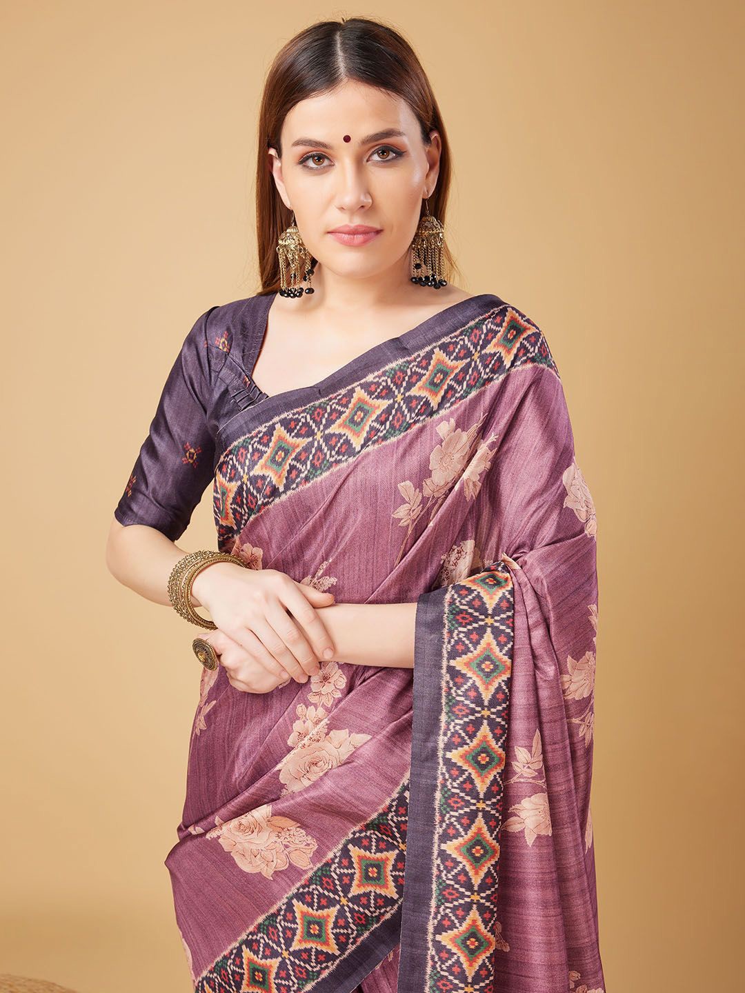 

DOI MOI Ethnic Motif Saree, Purple