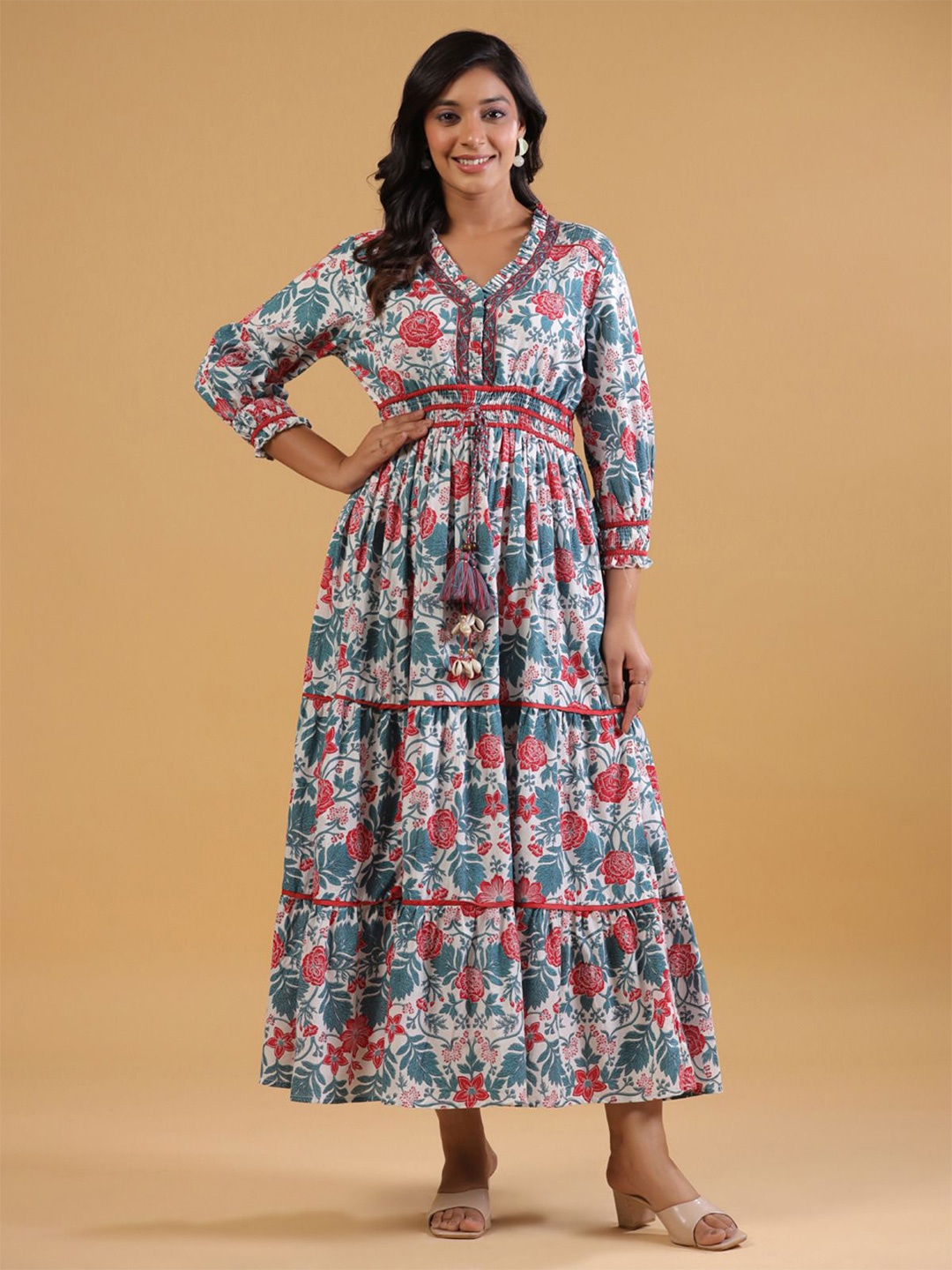 

SAVI Floral Printed Maxi Dress, White