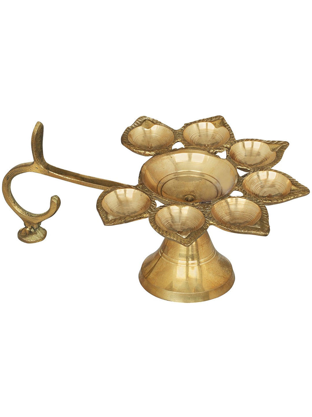 

Exotic India Gold-Toned Textured Brass Pooja Diya