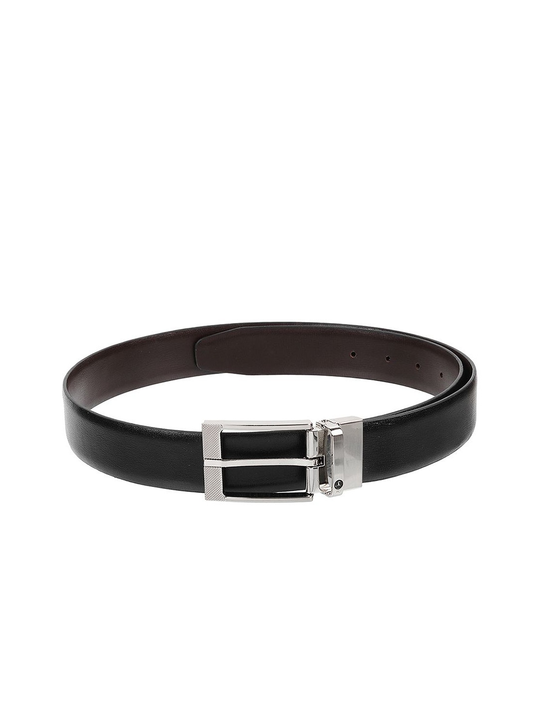 

Mochi Men Textured Tang Closure Leather Reversible Belt, Black