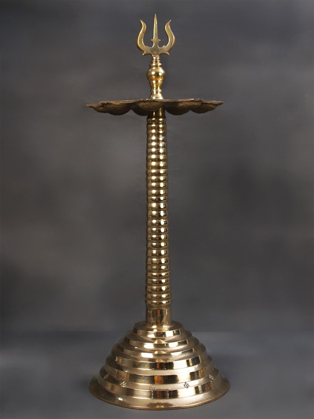 

Exotic India Gold-Toned Textured Brass Pooja Diya