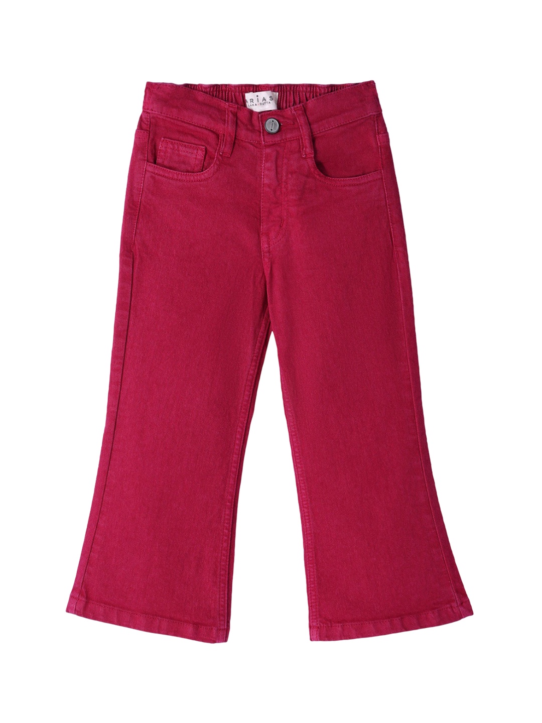 

ARIAS By LARA DUTTA Girls Flared Mid Rise Jeans, Maroon