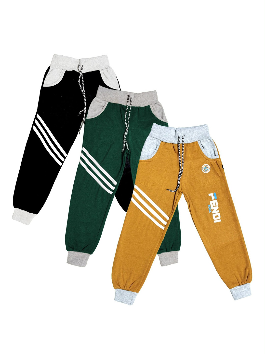 

BAESD Boys Pack Of 3 Printed Joggers, Mustard