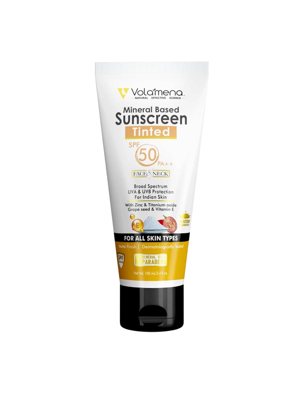 

Volamena SPF50 PA ++ Tinted Mineral Based Sunscreen-100ml, White
