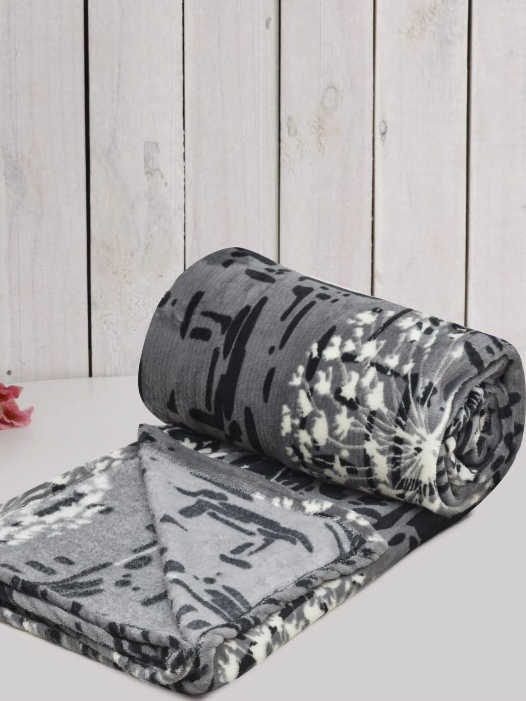 

RRC Black & Grey Floral 350 GSM Woollen Mild Winter Single Bed Dohar