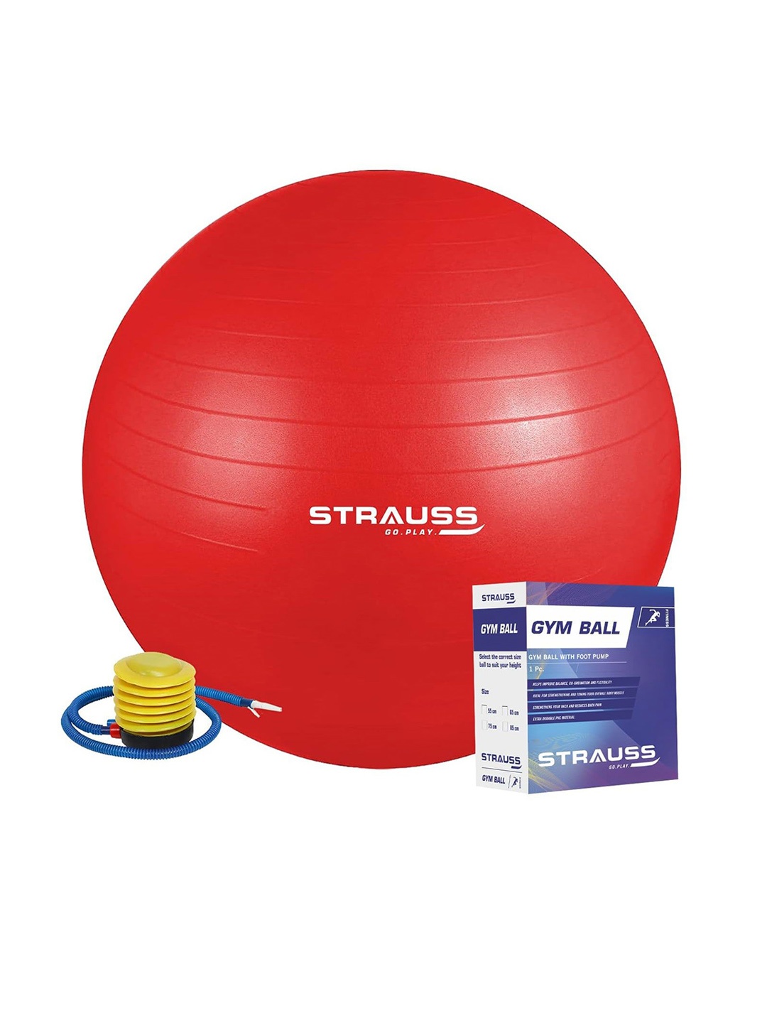 

STRAUSS Anti-Burst Gym Ball, Red