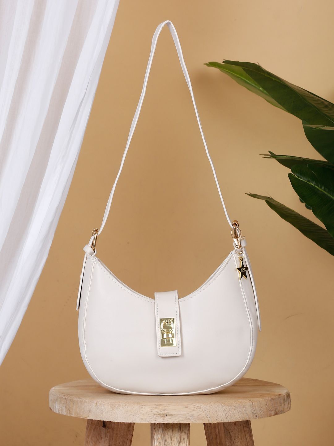 

Apsis PU Half Moon Shoulder Bag, White