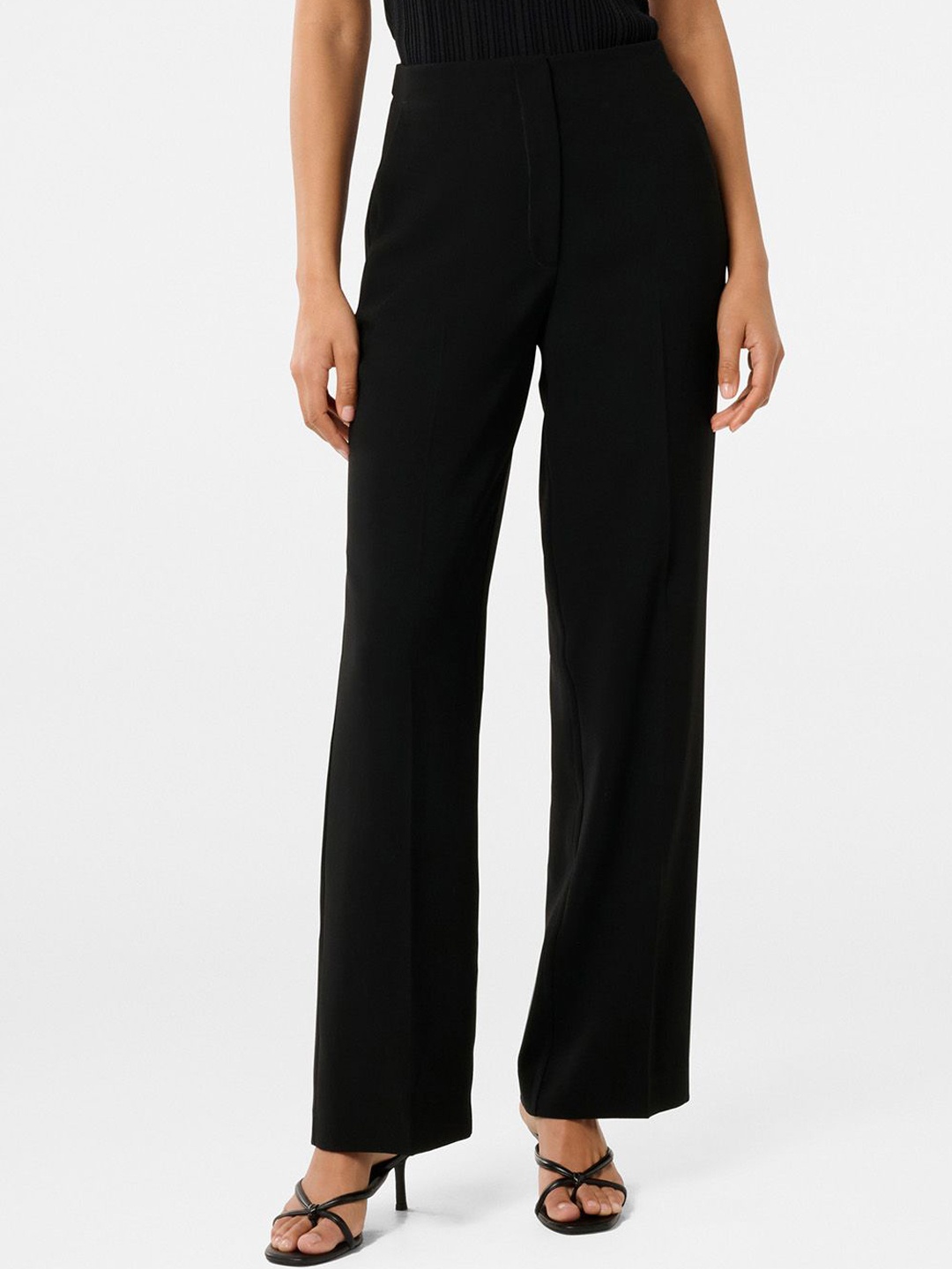 

Forever New Women Relaxed Straight Leg Straight Fit High-Rise Trousers, Black