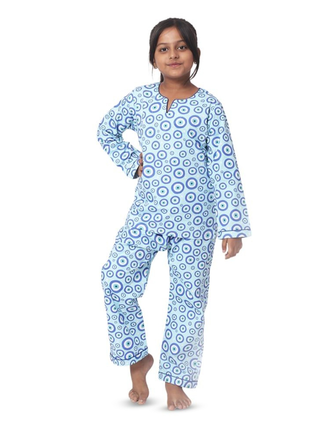 

Sleepy tots Printed Pure Cotton Night suit, Blue