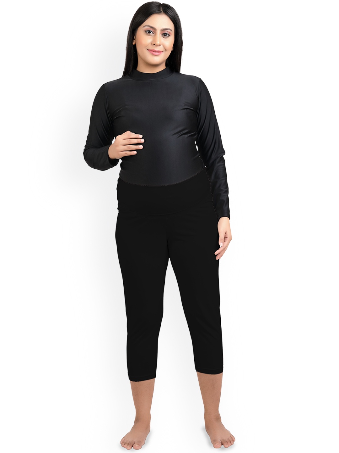 

Uzazi Three-Fourth Length Maternity Leggings, Black