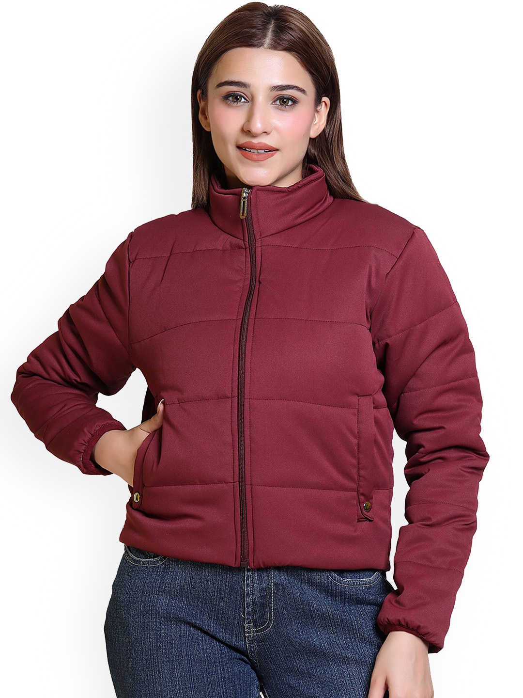 

Brazo Women Lightweight Crop Padded Jacket, Maroon