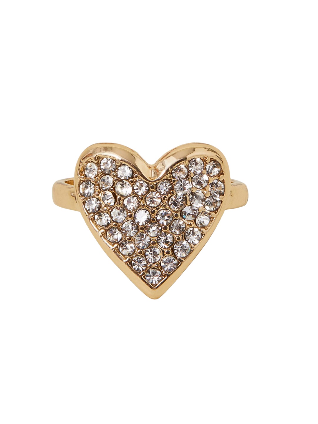 

Accessorize Crystal Stone-Studded Sparkle Heart Finger Ring, Gold