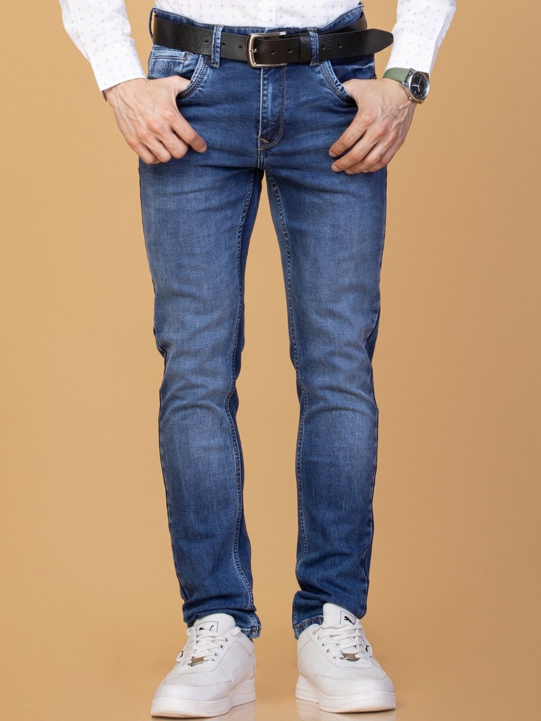 

Monterrey SF Men Original Slim Fit Mid-Rise Light Fade Stretchable Jeans, Blue