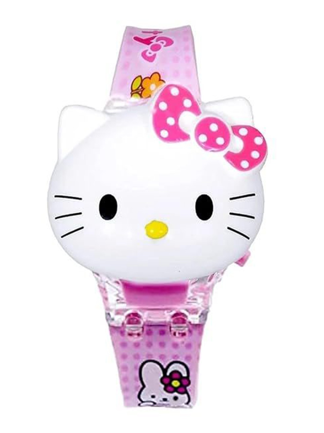 

SWADESI STUFF Unisex Kids Printed Dial & Straps Digital Multi Function Automatic Watch 3D KITTY, Pink